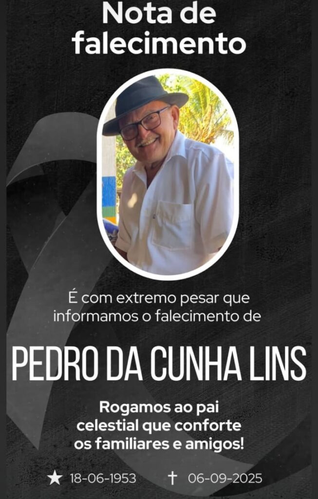 Câmara emite nota de pesar em face do falecimento do senhor Pedro Cunha Lins